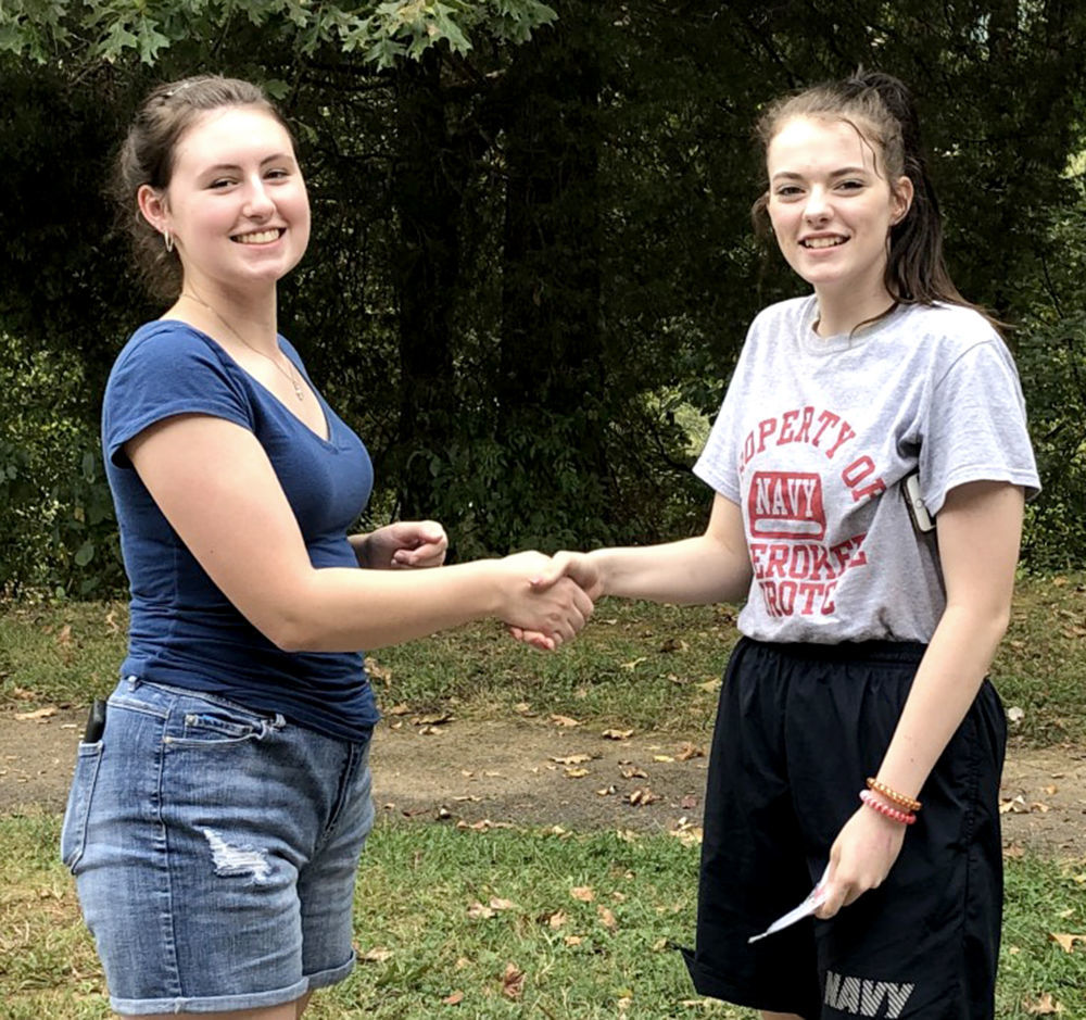 ROGERSVILLE - On September 14, 2019, Cherokee High School's Navy Junior Reserve Officer Training Corps competed in the eighth annual Duck Island Orienteering meet. The Duck Island meet is open to JROTC cadets who have never competed in orienteering before. Orienteering is a sport that can be completed by anyone. This ancient sport originated in the 19th century in Sweden, where it originated as a military training exercise. The term “orienteering” was first used in 1886 at a Swedish Military Academy. The meaning was the crossing of unknown land with the aid of a map and compass. Although orienteering strongly relies on one’s athletic ability, a participant must be able to use the items provided to find his or her way around the surrounding area. A participant might have the fastest time on the course, but without having the ability to accurately locate points, he or she will most definitely lose every orienteering competition. Duck Island’s orienteering course consists of seventeen markers spread across a map. In order for each cadet to show that he or she had correctly identified each marker, a hole punch was attached to each individual marker for the cadet to mark on a scorecard. For each point that was incorrectly marked on his or her scorecard, a fifteen minute penalty was added. Any participant who marked three or more points wrong on the scorecard was disqualified from the competition. A trophy was awarded to the three overall male and female categories. Cherokee’s males placed 2nd overall, which consisted of cadets Dakota Bingham, Darrick Carroll, Jacob Clark, Tucker Houck, Dakota Lacy, Nathaniel Littleton, Dustin Mayes, Joshua McClellan, Eric Tucker, David Weaver, Chayce White, and Noah Eidson. In individual males, Cadet David Weaver placed 2nd overall. Cherokee’s females placed 1st overall, which consisted of cadets Kaitlyn Bare, Sadie Baxley, Jennifer Kiser, Taylor Lawson, Rhiannon Lowder, Keirsten Ramsey, and Dakota Waller. In individual females, cadet Taylor Lawson placed 1st overall and Cadet Jennifer Kiser placed 2nd overall. This year’s commander who attended Duck Island was Josie Roten, who has competed in previous years.